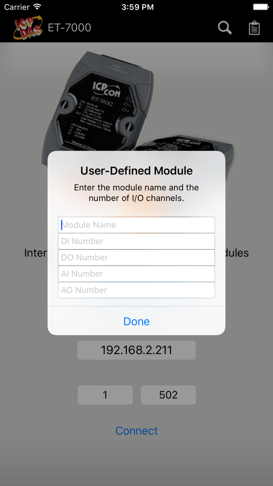 #4. ET-7000: a Modbus TCP connect tool for the ET-7000/ PET-7000 serious modules of ICP DAS (iOS) 게시자: ICP DAS