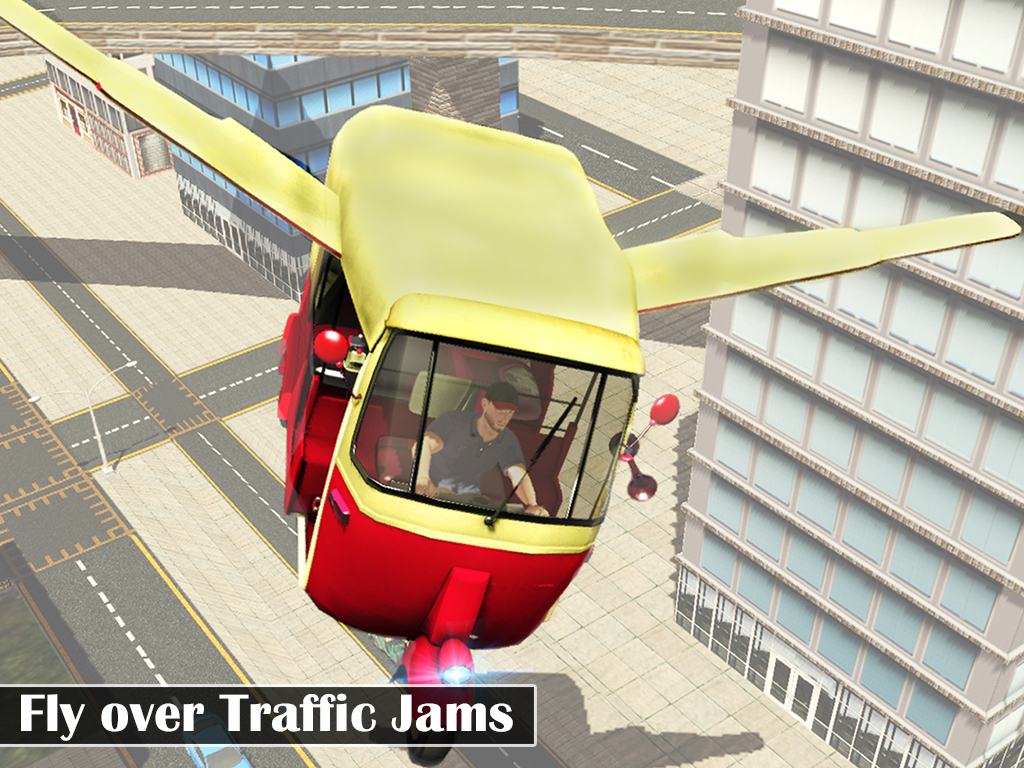 Futuristic Flying Tuk Tuk Simulator - Auto Rickshaw Driving