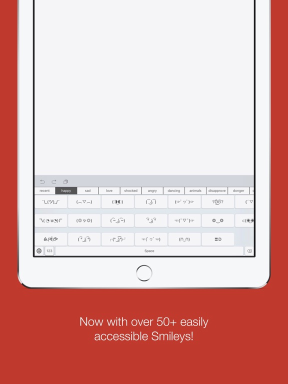 SmileyKey Lite - Smiley and Emoticon Keyboard iPad screenshot 1 - Utilities app