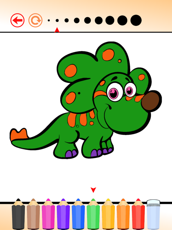Screenshot #2 for The Dinosaur Coloring Book HD: Learn to color and draw a dinosaur, Free games for children