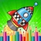 World rocket coloring book for kids game