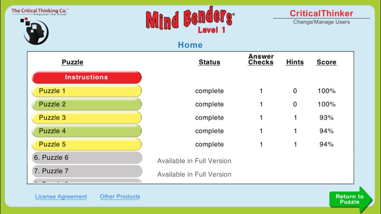 Mind Benders® Level 1 (Free) screenshot-4