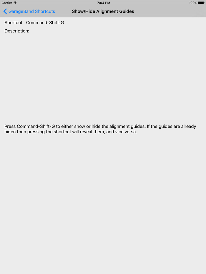 Shortcut GarageBand Edition