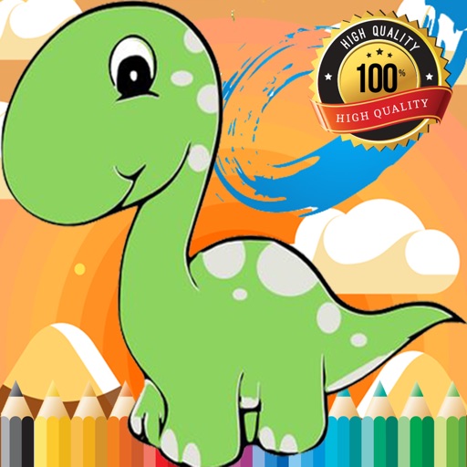 Cute Dino Paint and Coloring Book Learning Skill - Fun Games Free For Kids Icon