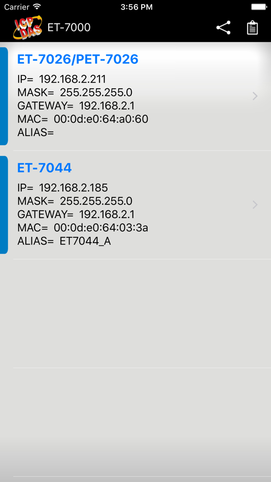 #2. ET-7000: a Modbus TCP connect tool for the ET-7000/ PET-7000 serious modules of ICP DAS (iOS) 게시자: ICP DAS