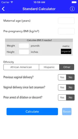 Game screenshot VBAC Calculator - Predict success rates for vaginal birth after cesarean apk