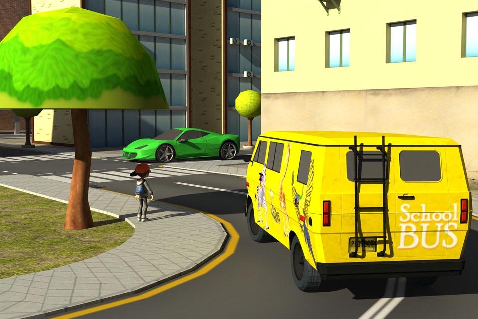 kids school bus parking 3d screenshot 3