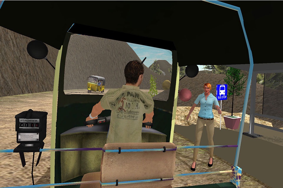 Off road tuk tuk auto rickshaw driving 3D simulator free 2016 - Take tourists to their destinations through hilly tracks screenshot 4