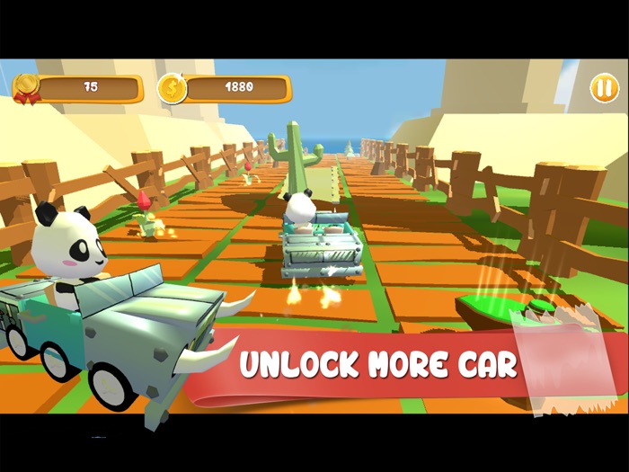 Panda Brakes Cartoon of puppy racing and running downhill for kids game