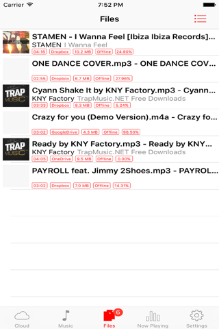 Cloud Play Pro - Music Player & Streamer for Dropbox, Google Drive, OneDrive, Box and iPod Library screenshot 3