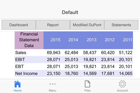 DuPont Analysis screenshot 2