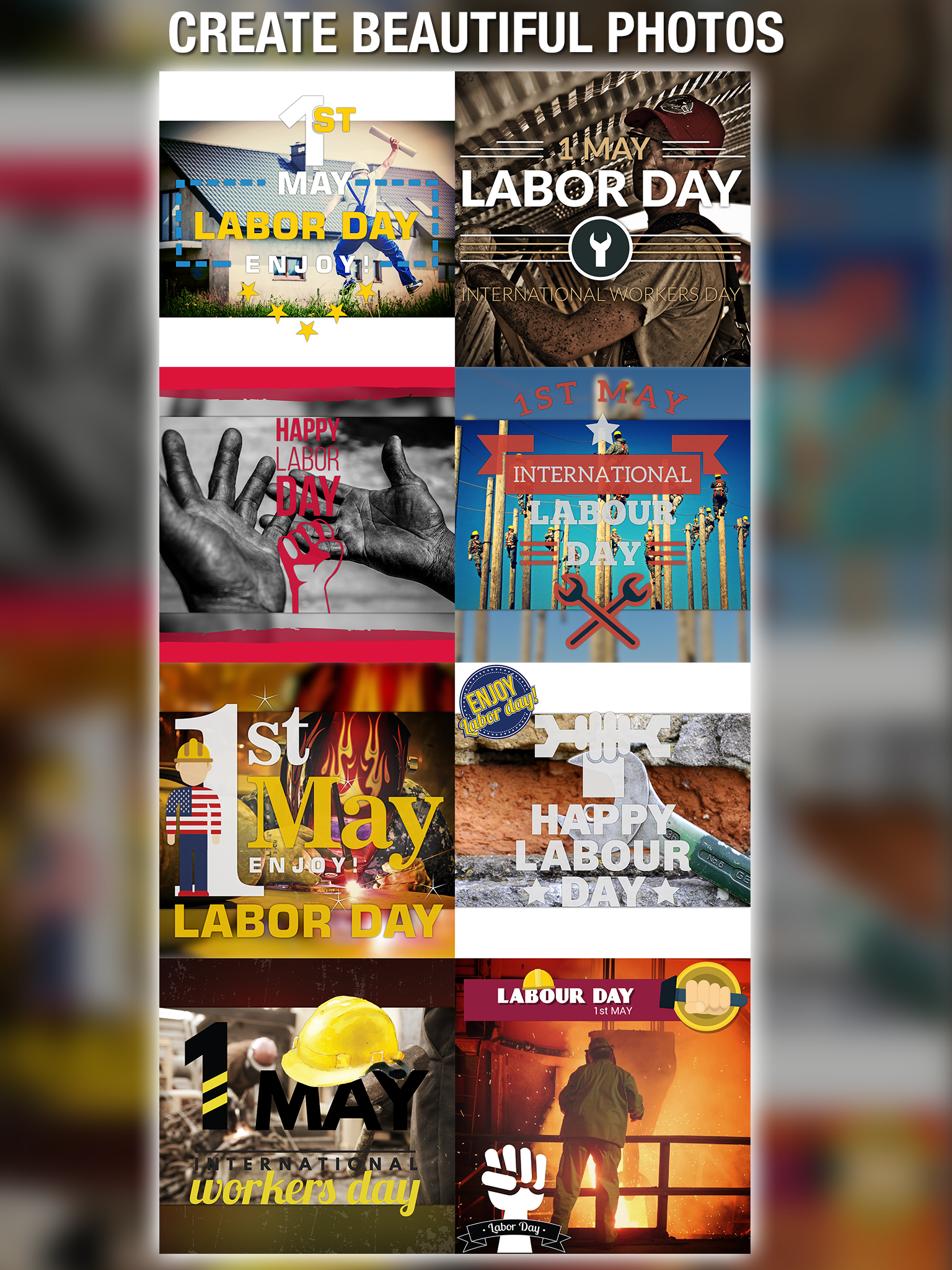 1st May Cam Labor & Workers Day Photo Editor – Add MayDay greetings text and sticker over picture screenshot 6