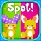 Play Spot It for free, a hidden object puzzler featuring 20 levels of challenging, visually stunning cartoon images