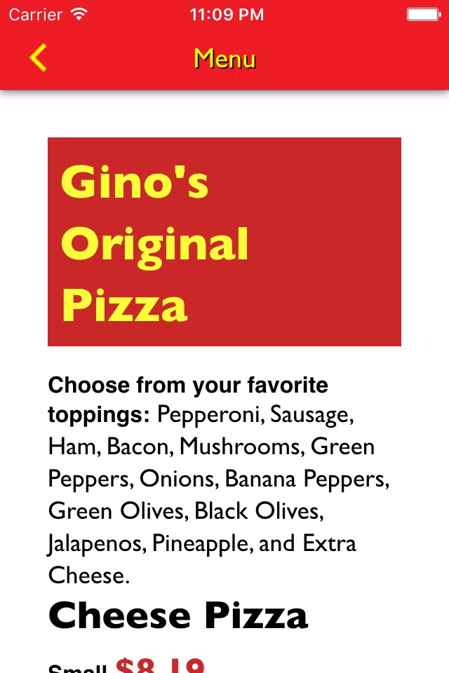 Gino's Pizza & Spaghetti House screenshot 3