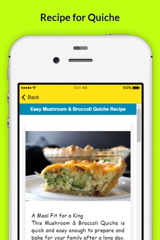 Quiche Recipes - Light & Tasty Recipe screenshot 3