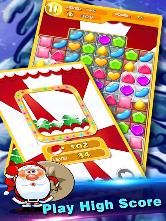 キャンディクリスマス：無料お楽しみマッチ3パズルゲームのおすすめ画像1