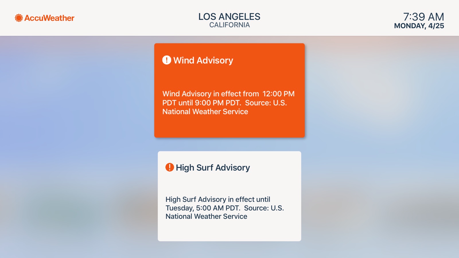 AccuWeather: Weather Forecast apple_tv screenshot 4