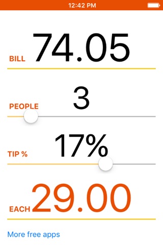 Bill Splitter - Divide your restaurant bill, round-up and calculate the tip screenshot 2