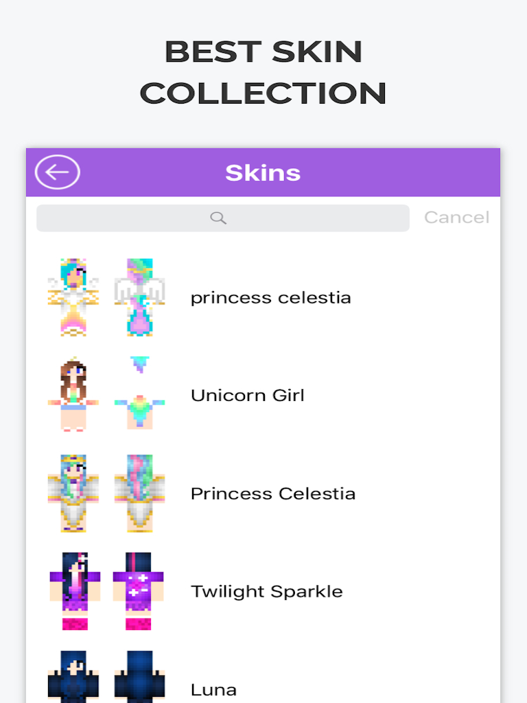Sweet Pony Skins for Mineraft PE Free