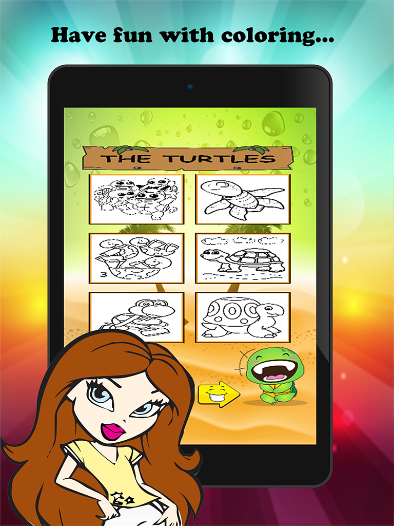 The Turtle Cartoon Paint and Coloring Book Learning Skill - Fun Games Free For Kids screenshot 6