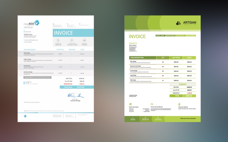 【图】Invoice for Adobe illustrator – Package One for US Size(截图3)