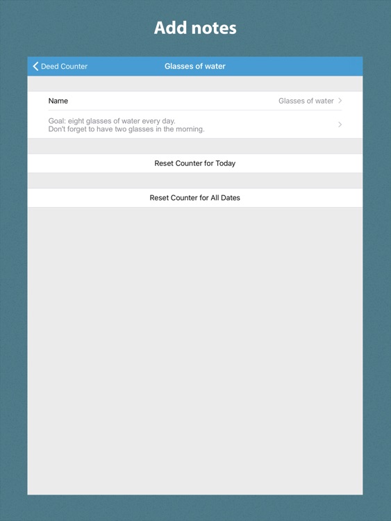Deed Counter HD - Track your life stats
