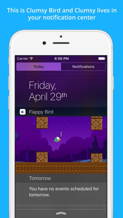 Screenshot #1 pour Clumsy Bird - The Trump Jumping And Switch Color Notification Widget Game