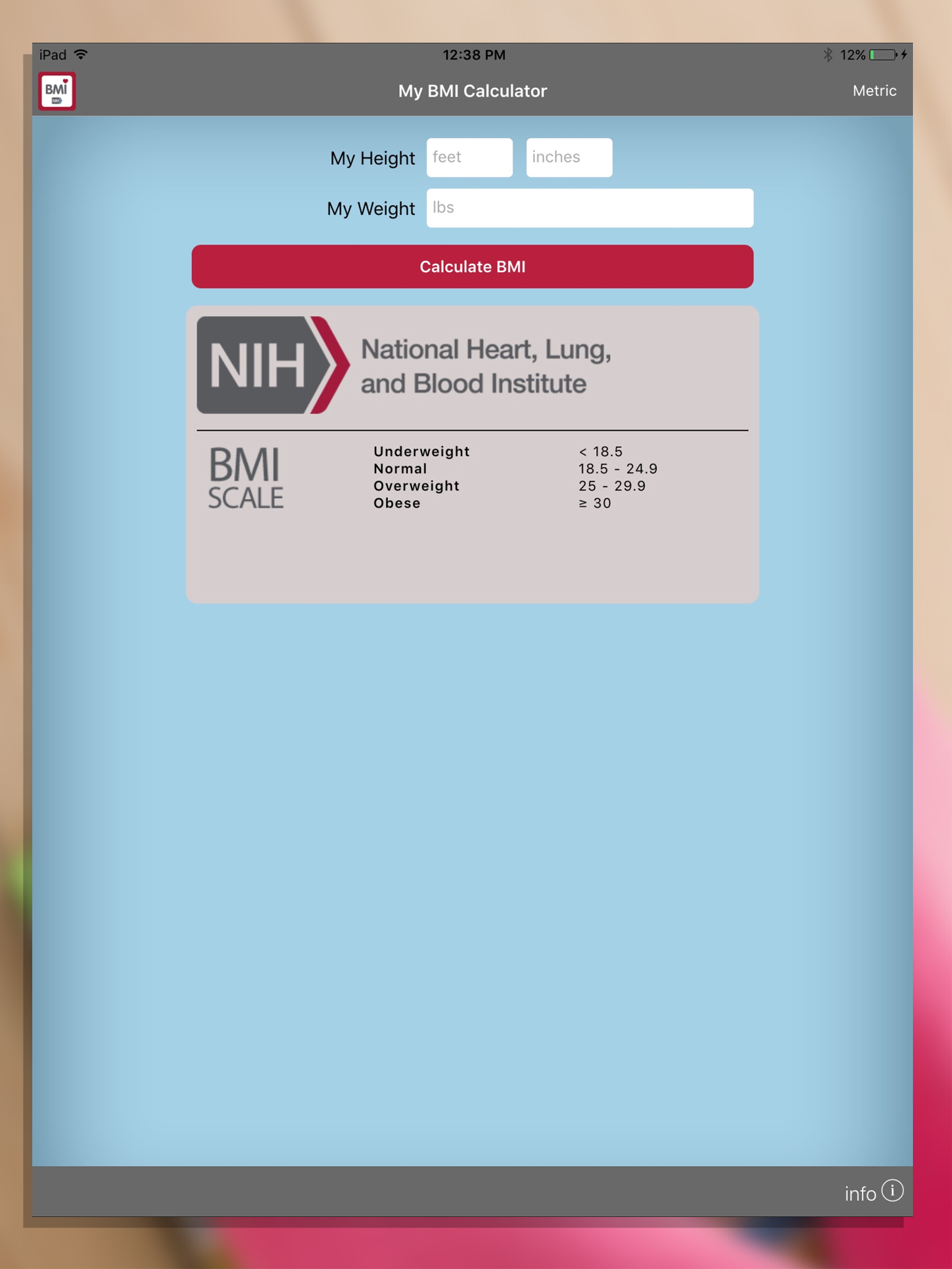 NIH BMI Calculator