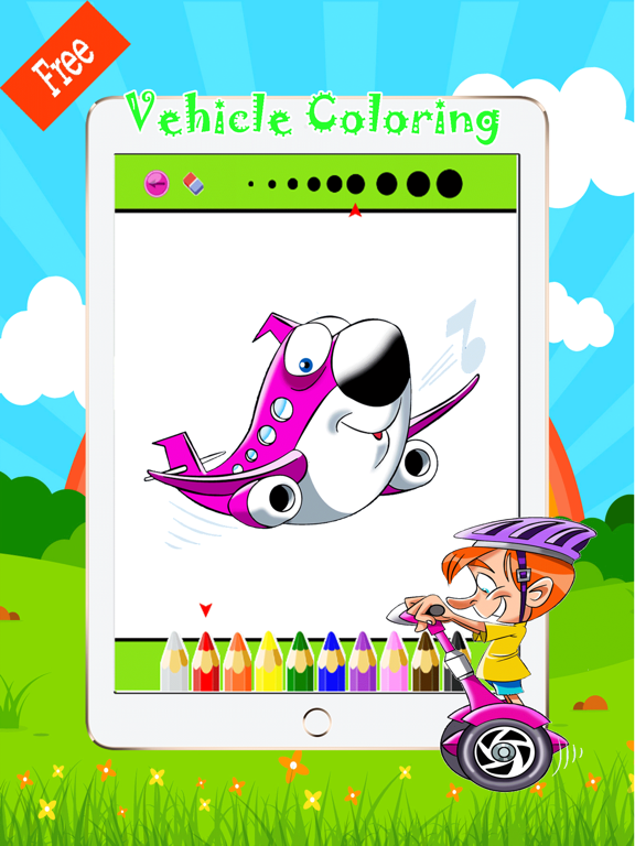 coloring book school bus  & drawings trucks iPad screenshot