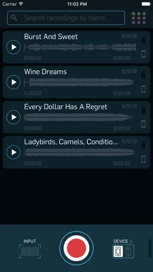 WireTap Riff Recorder iPhone Ekran Görüntüsü 1