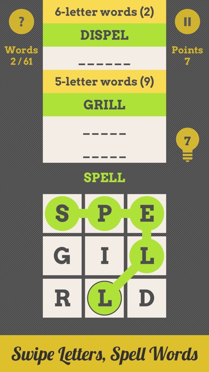 Spell Grid : Swipe Letters, Spell Words