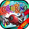 Coloring Book : Painting Pictures Planes Cartoon Free Edition