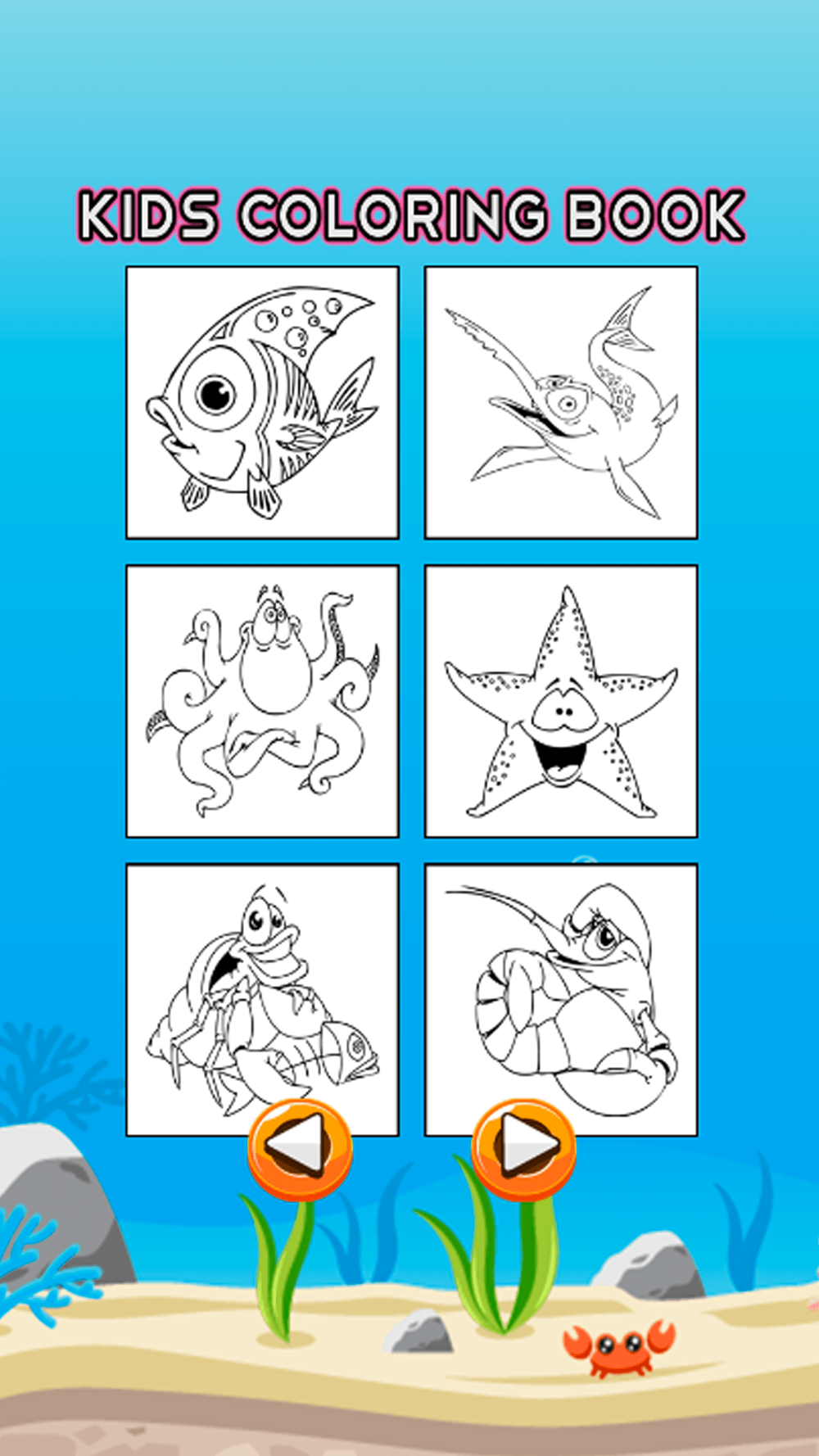 海の動物のぬりえ キッズ 幼児のために水中図面ページと絵画の学習スキルゲーム Free Download App For Iphone Steprimo Com