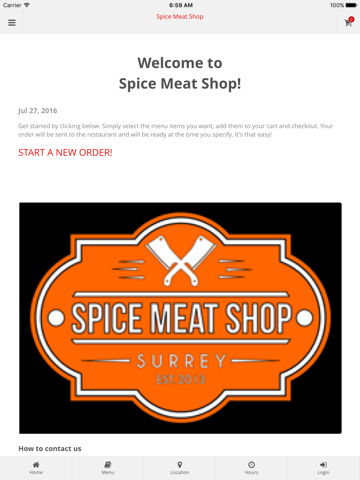 Spice Meat Shop Ordering
