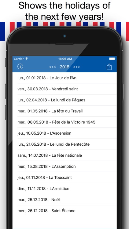 Jours Fériés Français - Holiday Calendrier 2016 en France pour des vacances de planification