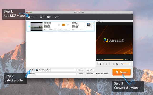 ‎MXF Converter - Aiseesoft Screenshot