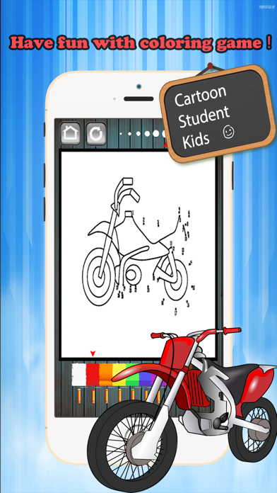 Kids Vehicle Dot to Dot Coloring Book - connect dots coloring pages learning games for any age app screenshot