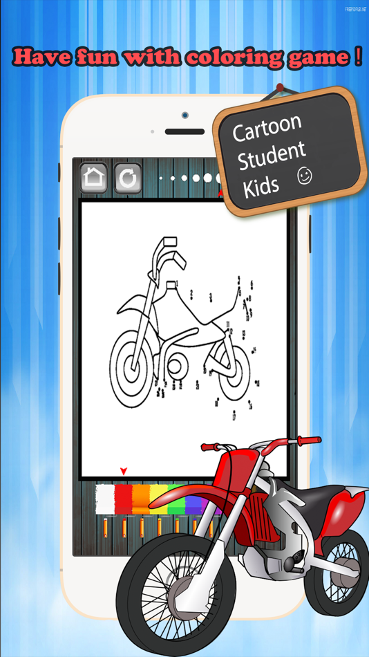 Kids Vehicle Dot to Dot Coloring Book - connect dots coloring pages learning games for any age - 1.0.1 - (iOS)