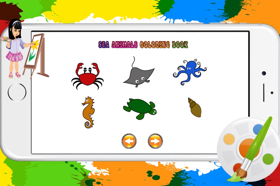 Cute sea animals colorin books learning for preschool screenshot 2