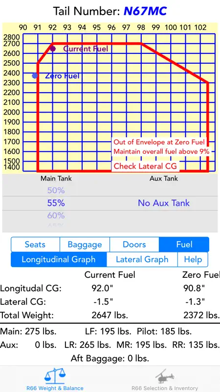 R66 Weight & Balance screenshot 1 of 5