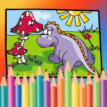 Free Kids Coloring Book - Paint Cute Dinosaurs Cheats