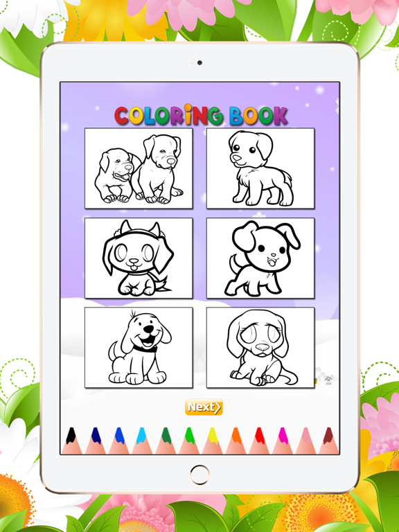 Screenshot #2 for The Puppy Coloring Book: Learn to color and draw a puppy siberian and more, Free games for children