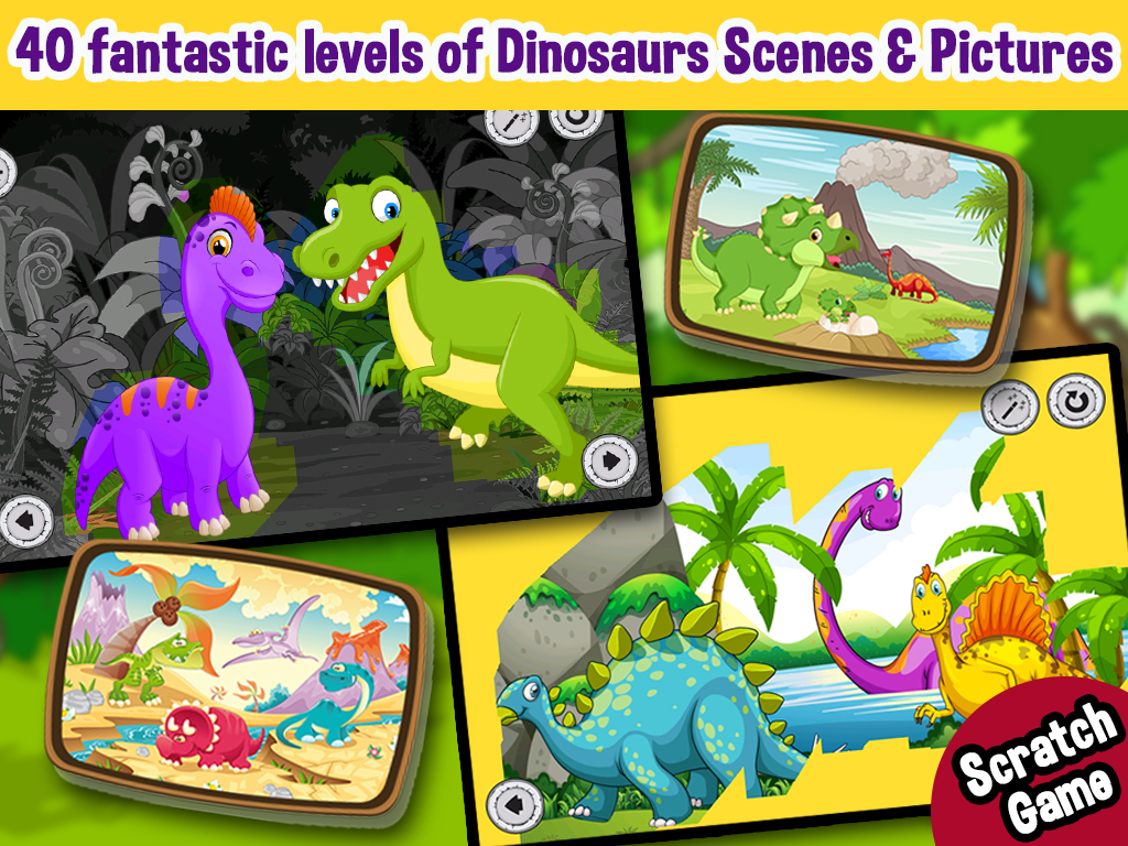 Dinosaurs Scratch & Paint Color Games screenshot 9