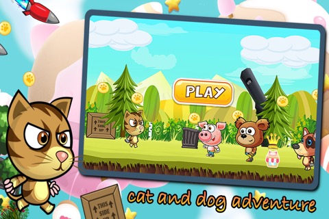 猫と犬外出 - 子供のための動物ランゲームの冒険のおすすめ画像1