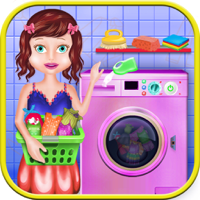 Kids Laundry Clothes Washing and Cleaning - Free Fun Home Games for Girls and kids