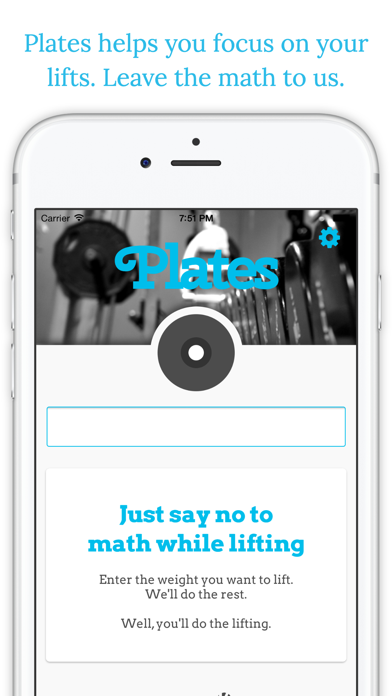 Screenshot #1 pour Plates - A Simple Lifting Calculator for the Gym