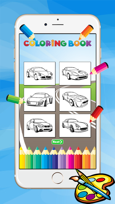 スーパーカーのぬりえ - 良い子供のための子供の無料ゲーム、ペイント、色ゲームのHDの描画車のおすすめ画像5