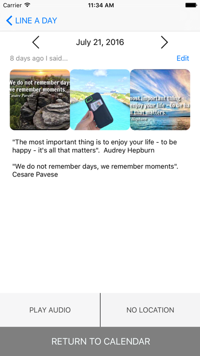Screenshot #2 pour Line A Day- Journal, Highlights, Memories