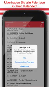 Feiertage Österreich Kalender & Kalenderwoche 2017 screenshot #2 for iPhone