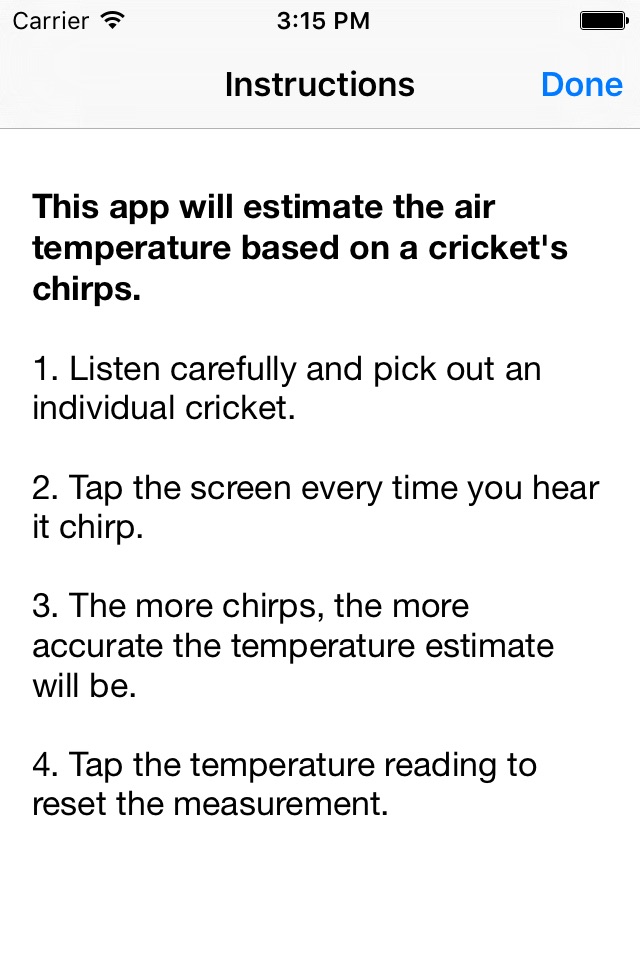 Chirp - Cricket Thermometer screenshot 3